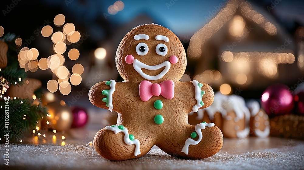 Festive Gingerbread Man Christmas Cookie Holiday Treat Winter Dessert Festive Gingerbread Man Christmas Cookie Holiday Treat Winter Dessert