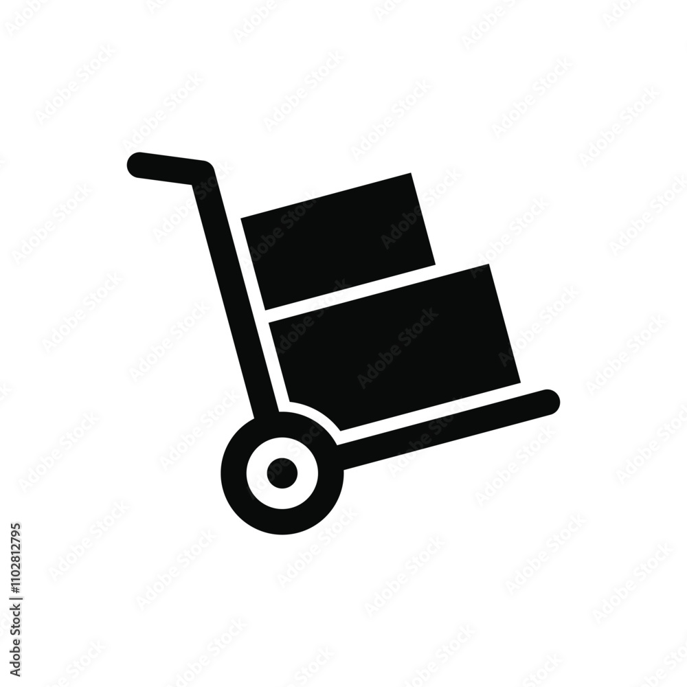handcart icon vector design isolated on white background handcart icon vector design isolated on white background