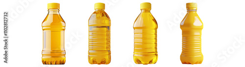 Collection of canola oil bottle 3D icons Isolated On Transparent Background