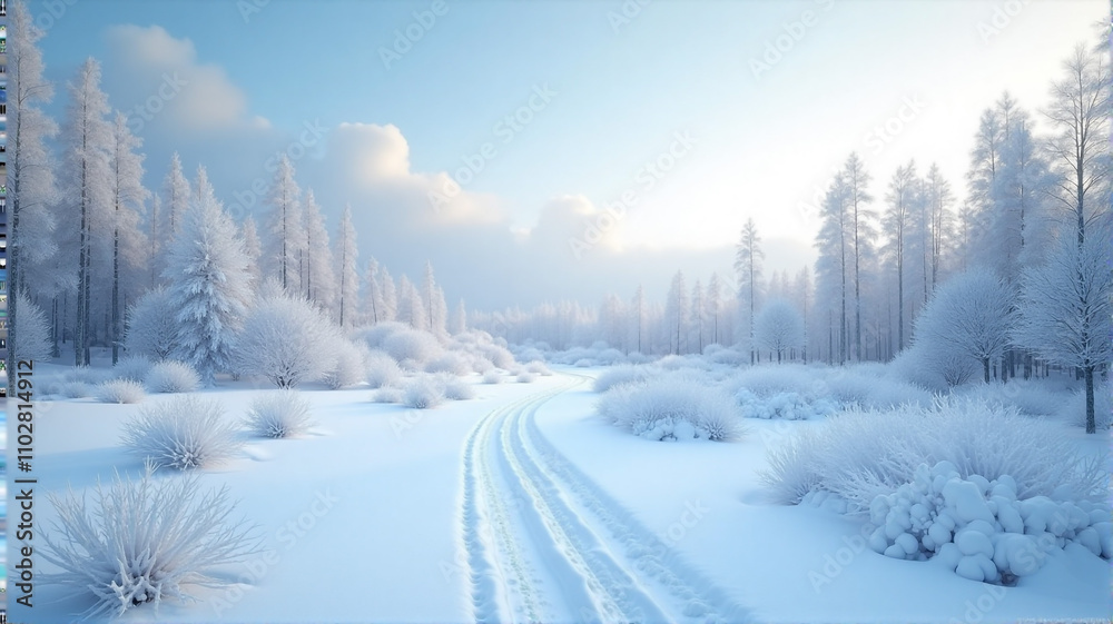 Obraz premium winter landscape in the forest