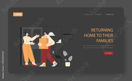 one day of carpentry. Flat Vector Illustration