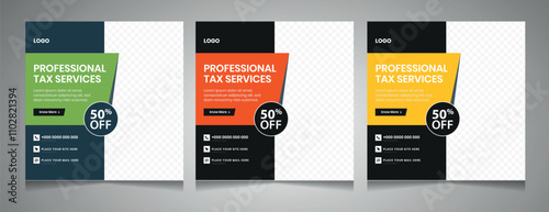 Professional Income Tax Return Service Social Media Banner Template for Tax Preparation