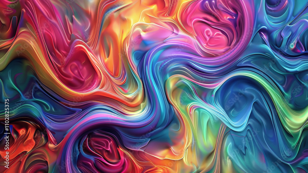 Vibrant Fluid Art with Organic Swirls Vibrant Fluid Art with Organic Swirls
