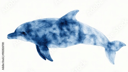 Artistic Dolphin  Aquatic Mammal  Ocean Life  Blue Hues  Wildlife  Nature  Marine Animal photo