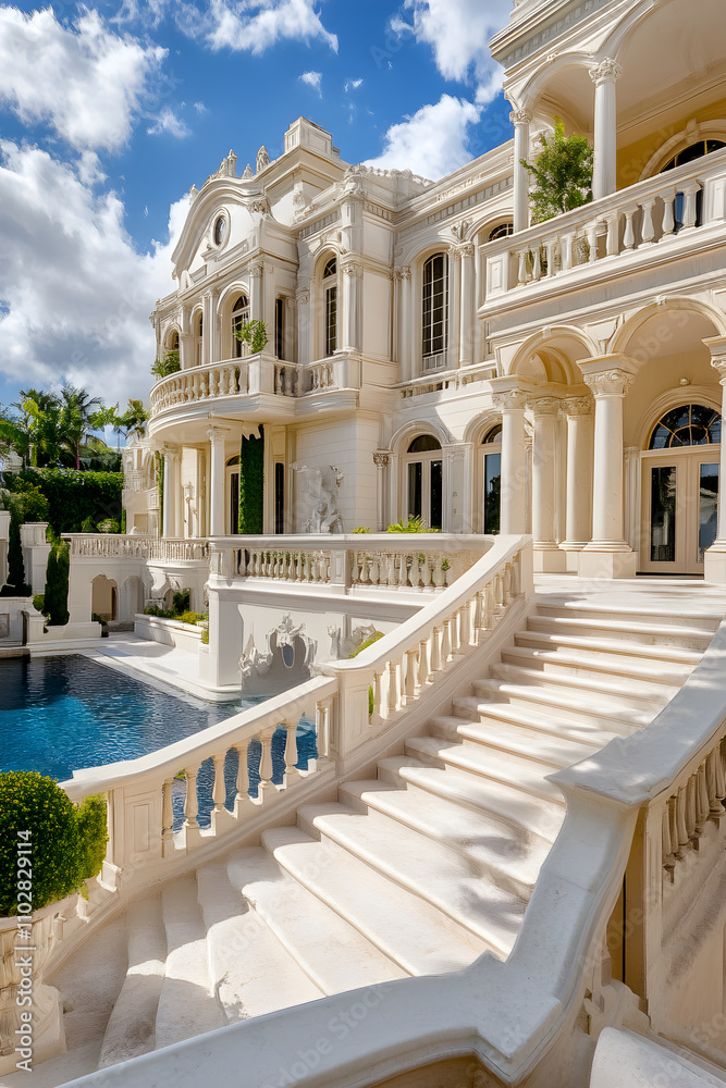 Fototapeta premium Exquisite Luxury Property Showcased Through Stunning Real Estate Marketing Campaign Imagery