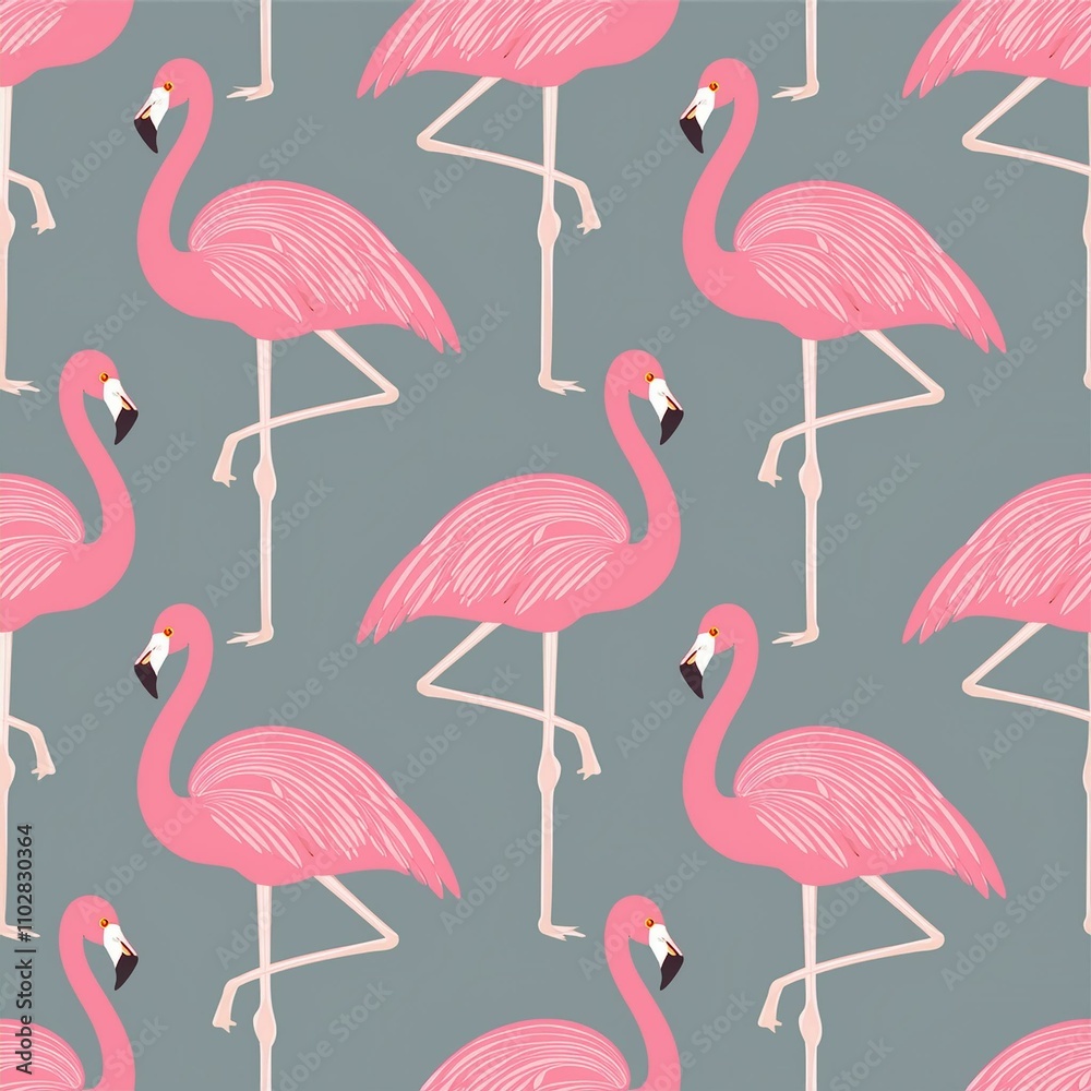 Obraz premium seamless pattern with flamingos