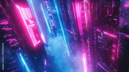 Neon Cityscape: A Futuristic Digital Metropolis