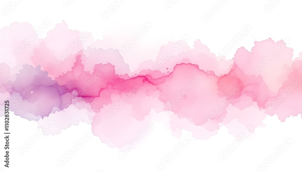 Abstract grunge background frame soft pink watercolor background. Hand painted, decorative soft pink and white paper texture. Abstract pink red watercolor stain with soft edges and a gradient effect