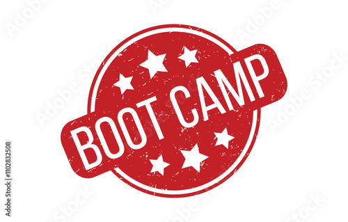 Red BOOT CAMP Rubber Stamp Seal Vector illustration isolated on white background