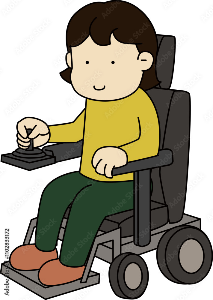 an illustration of an electric wheelchair an illustration of an electric wheelchair