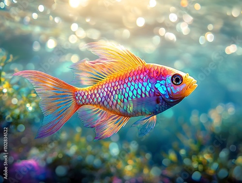 Vibrant Rainbow Fish in Sparkling Underwater Paradise