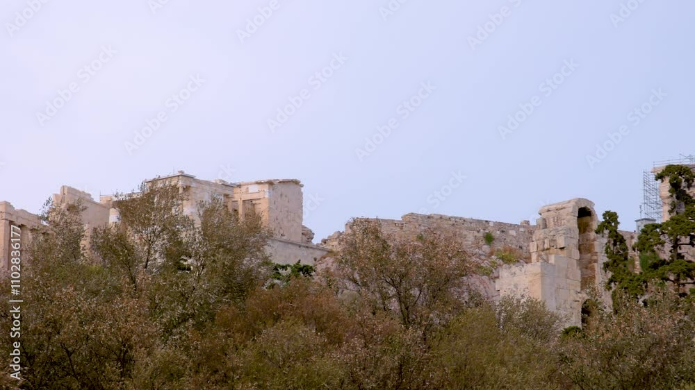 Acropolis View Through Trees in Athens Acropolis View Through Trees in Athens