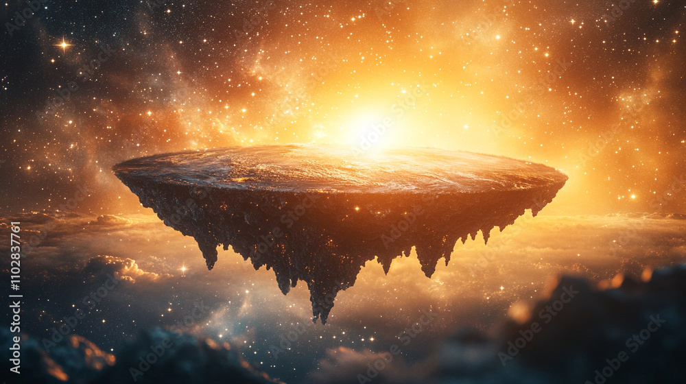 Earth floating in the vastness of space, illuminated by cosmic light, symbolizing the infinite possibilities and the mysterious nature of the universe Earth floating in the vastness of space, illuminated by cosmic light, symbolizing the infinite possibilities and the mysterious nature of the universe