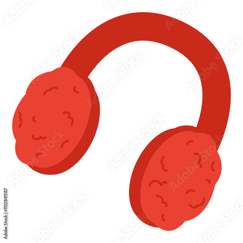 Cute red doodle warm earmuff