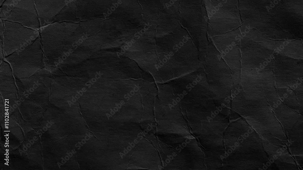background paper texture stop motion animation. Seamless looping black crumpled paper background texture