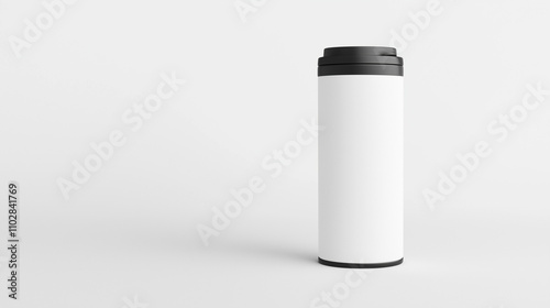 Sleek White Travel Mug Mockup