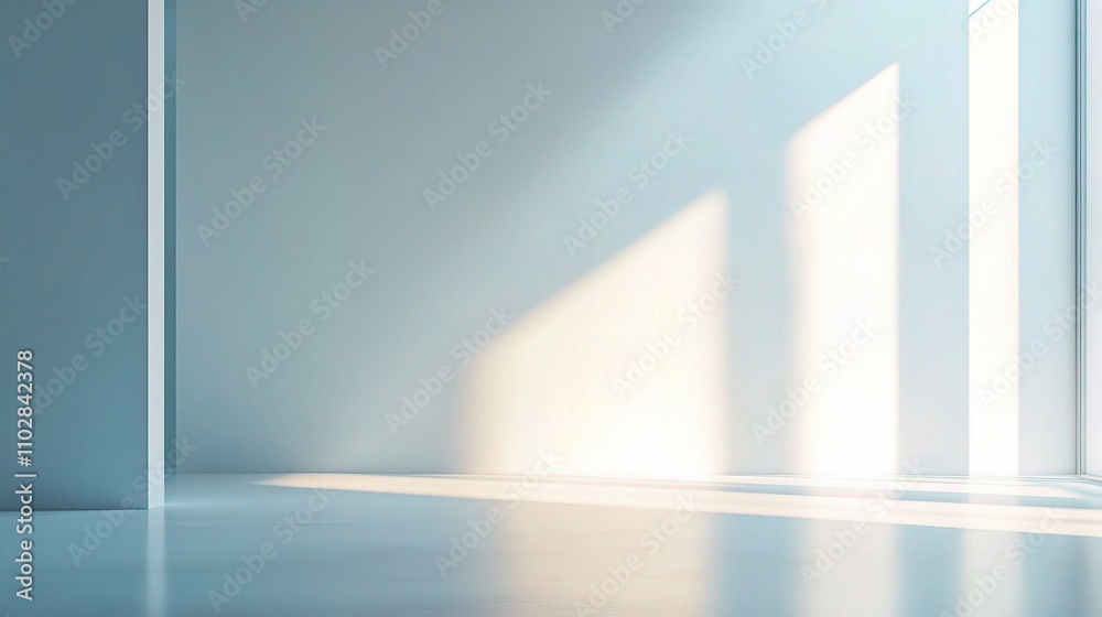 Bright Minimalist Room with Soft Light and White Walls Bright Minimalist Room with Soft Light and White Walls