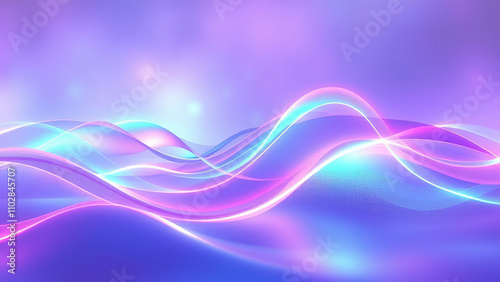 Elegant neon wave formation in abstract background with soft glowing light waves moving in a fluid motion across the canvas,  flowing lines,  abstract background,  modern art,  abstract design