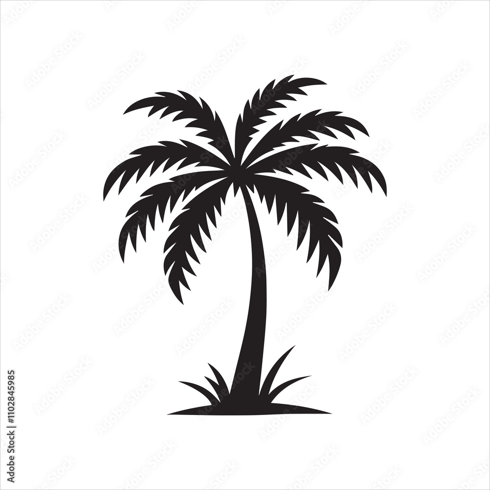 Obraz premium palm tree silhouette vector illustration