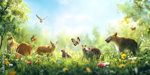 World Wildlife Day Celebration on Blurred Background photo