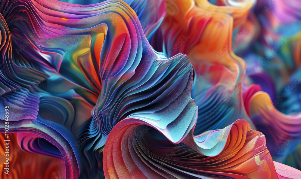 Naklejka premium A Mesmerizing 3D Abstract Multicolor Visualization