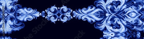 seamless of  Geometric and floral azulejo tile mosaic pattern