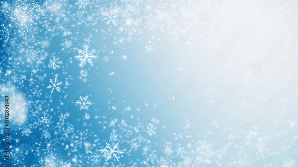 Abstract christmas blue and white background winter wonderland background with snowfall and snowflakes falling from the sky
Abstract christmas blue and white background winter wonderland background with snowfall and snowflakes falling from the sky