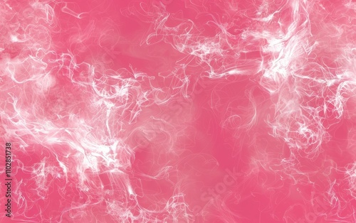 A pink background with white swirls and a pink and white color scheme