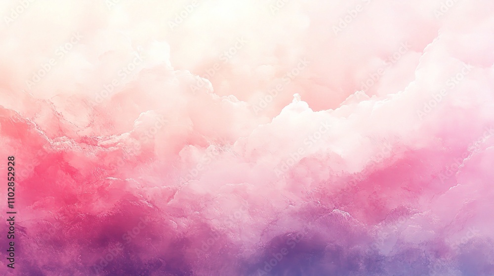 Obraz premium Soft Pastel Clouds with Pink and Purple Hues in a Dreamy Sky