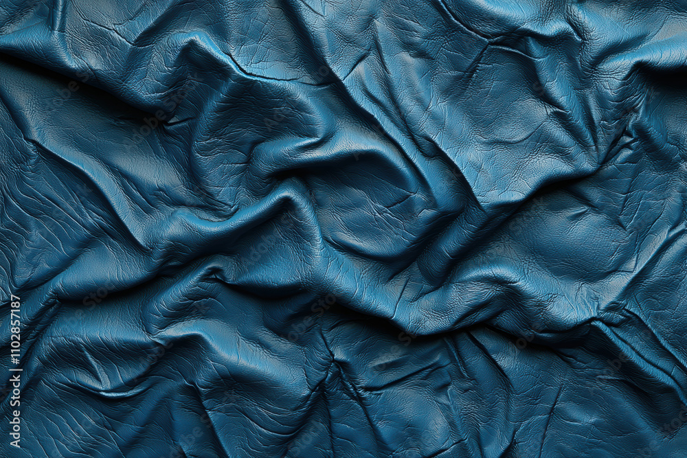 macro shot of wrinkled blue leather surface, showcasing its texture and depth. intricate patterns create visually appealing and rich appearance macro shot of wrinkled blue leather surface, showcasing its texture and depth. intricate patterns create visually appealing and rich appearance