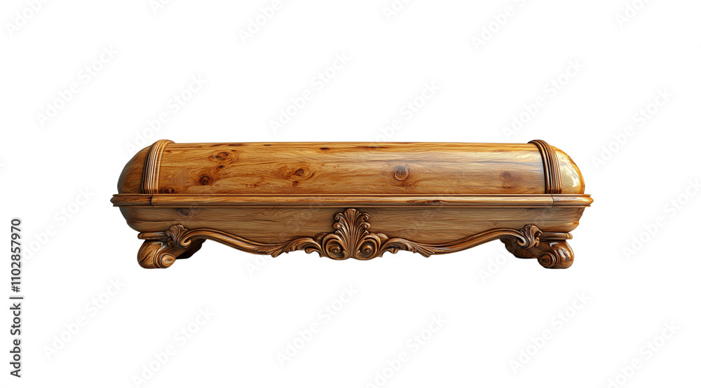 Fototapeta premium PNG, Funeral, mourning, coffin, isolated on white background, generated by artificial intelligence, AI.