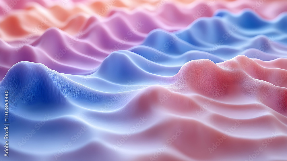 Obraz premium Abstract, colorful, wavy, textured, smooth, undulating, landscape graphic design.