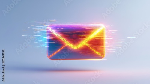 Wallpaper Mural Vibrant and Dynamic Digital Envelope Icon with Motion Effects Representing Fast Communication and Modern Technology in a Bright, Futuristic Style Torontodigital.ca