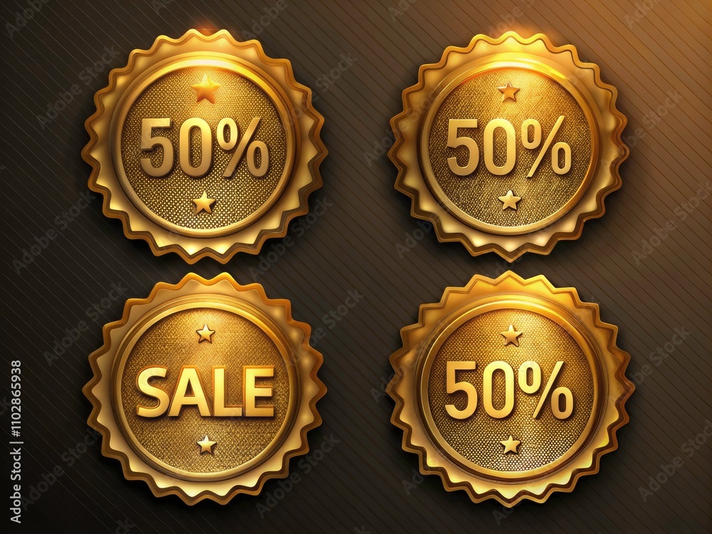 Golden Sale Labels: Low Light Photography, Luxury Discount Tags, Elegant Promotional Stickers, Retail Price Badges Golden Sale Labels: Low Light Photography, Luxury Discount Tags, Elegant Promotional Stickers, Retail Price Badges
