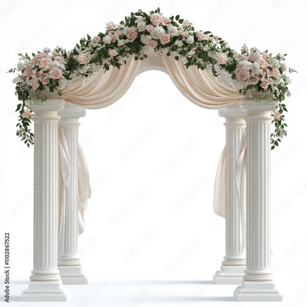 Naklejka premium A wedding arch isolated on white background