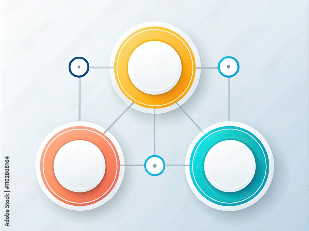 Infographic Template Design: Abstract Circular Network Diagram, Business Presentation, Data Visualization, Four Circles Connected Lines Infographic Template Design: Abstract Circular Network Diagram, Business Presentation, Data Visualization, Four Circles Connected Lines