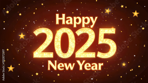 Happy New Year 2025 Celebration. Concept of new beginnings, hope, and future.