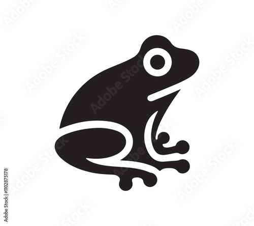 A Minimalist frog icon silhouette