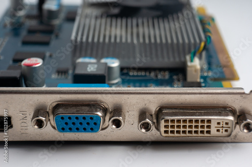 A board with connectors for connecting peripheral and video devices