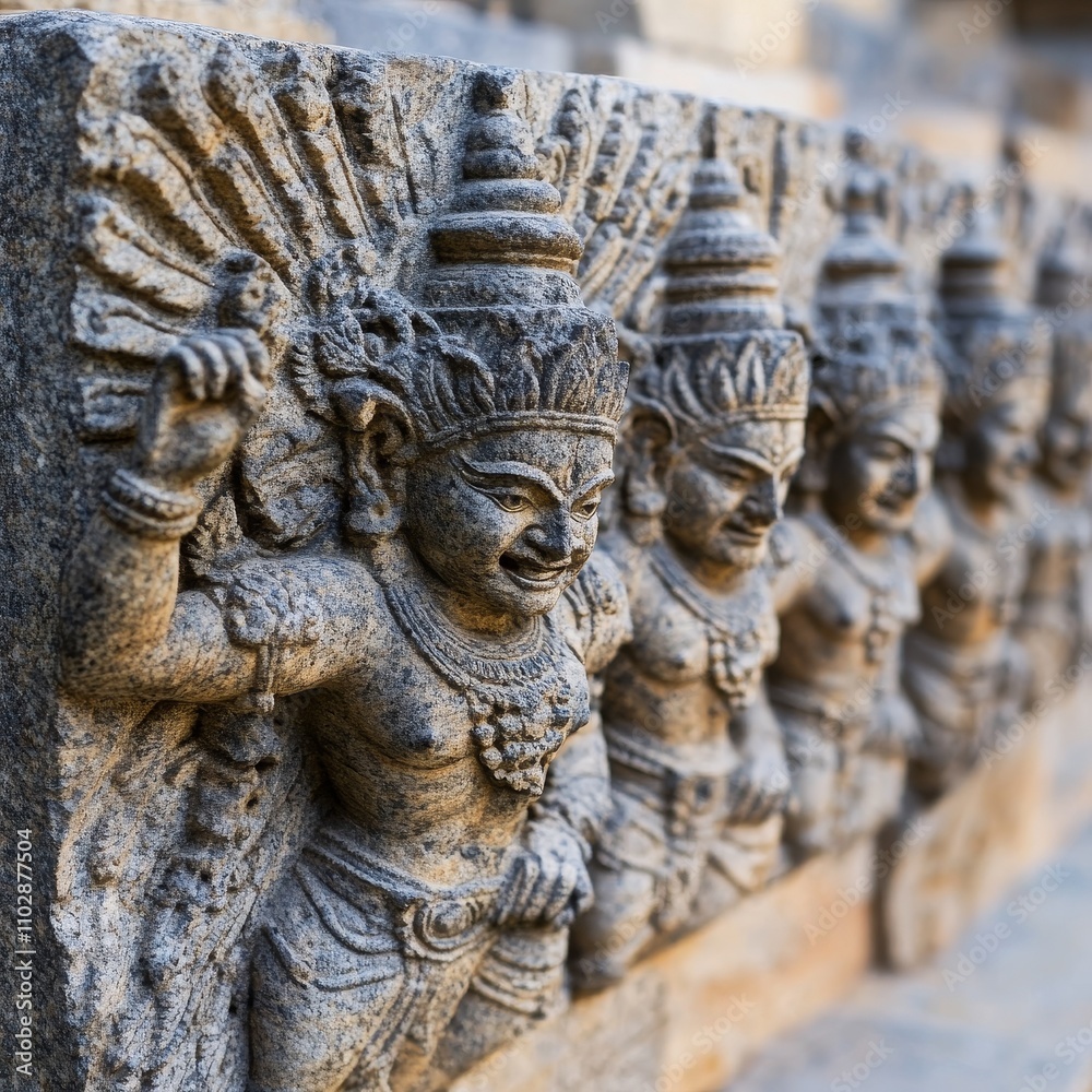 Intricate Stone Carvings of Deities and Figures Intricate Stone Carvings of Deities and Figures