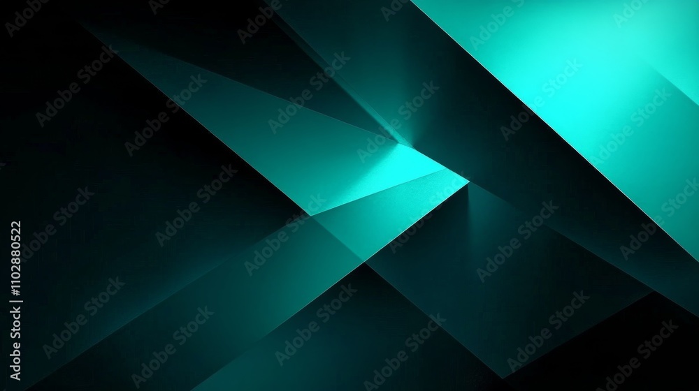 Abstract Geometric Digital Art in Teal Black and Cyan with Smooth Gradients and Modern Design Abstract Geometric Digital Art in Teal Black and Cyan with Smooth Gradients and Modern Design
