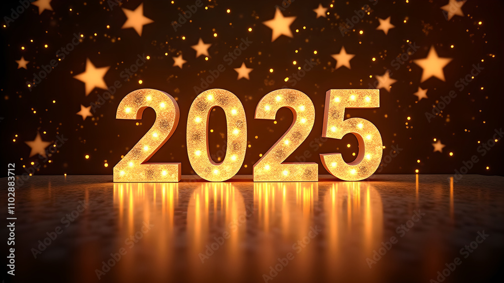 2025 New Year Celebration with Starry Background. Concept of future, hope, and new beginnings. 2025 New Year Celebration with Starry Background. Concept of future, hope, and new beginnings.