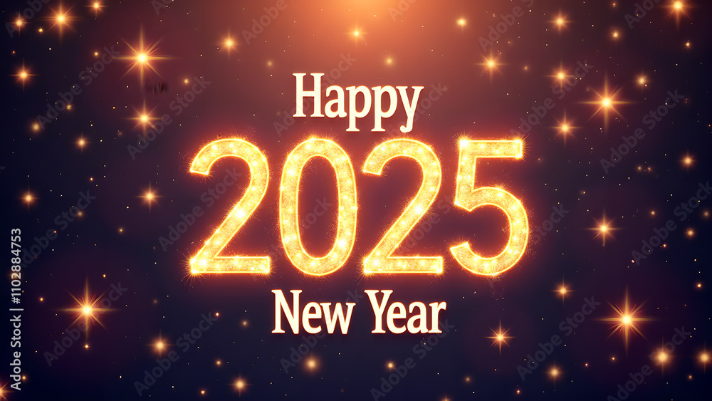 Happy New Year 2025 Glowing Design. Concept of celebration, holiday, and party. Happy New Year 2025 Glowing Design. Concept of celebration, holiday, and party.