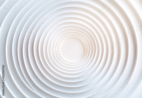 A minimal banner with concentric rings, gradient fills, and a clean layout concentric linear inset white rings or circles steps symmetrically lit from top background wallpaper banner flat lay top view