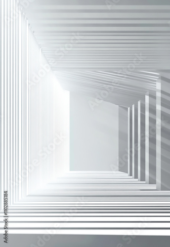 Beige wall with shadows in empty room white wall background white Empty room with shadows of window.  Blurred white studio background.