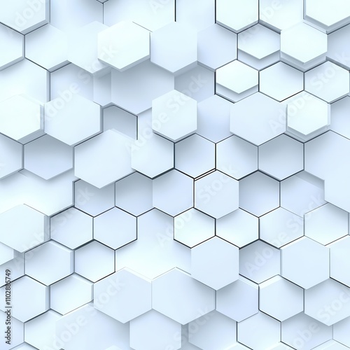 Abstract hexagonal pattern in a seamless, modern design with a white background.