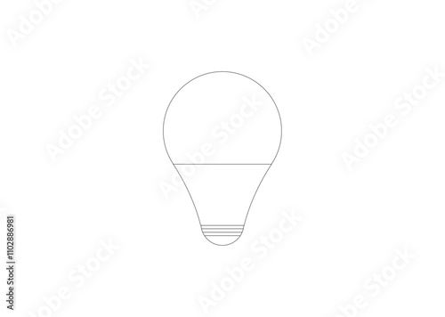 This is an illustration of a light bulb. The design is a simple two-dimensional representation, so it can complement the main subject.