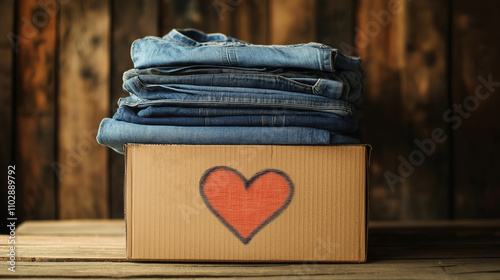 A pile of assorted clothing items neatly folded and ready for recycling or donation, promoting sustainability and charitable giving.