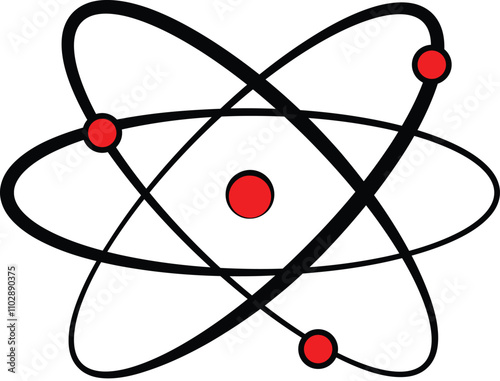 black circle atom vector illustration
