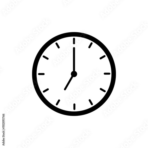 Time and Clock icons vector. Clocks icon design, 7 am or 7 pm clock icon